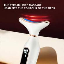 7-In-1 Neck & Face Beauty Device, Constant Temp Hot Compress & Vibration Massager For Wrinkle Removal, Neck Lift & Brightening, 3 Intensities Portable Rechargeable LED Light Therapy Care, Available In White/Black/Pink500mAh - Multicolor - View 6