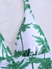 夏季Tankini两件套泳衣，欧美新款设计，收腹套装，吊带碎花性感沙滩度假休闲高腰三角泳衣 - 彩色 - 查看 5