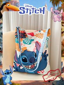 Disney 1 Pc Officially Licensed Stitch Pattern Tote Bag Cartoon Print Casual Shopping Bag,Adjustable Shoulder Strap Shoulder Bag,Lightweight Handbag,Ideal For Women/Girls/Students - Perfect For Fall/Winter/Outings/Shopping - Multicolor - View 9