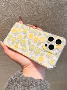 Transparent Card Slot Phone Case With Lemon Pattern, TPU Soft Shell With Precise Cutouts, Shock-Absorbing And Scratch-Resistant, Compatible With IPhone 15 Pro Max, 14 Plus, 13 Pro Max, 12, 11, 7G, 7P, IX, XR, XS Max, 11, 12, 13, 14, 15, 16, 15 Pro, 15 Plus, 15 Pro Max, 7 Plus, 8 Plus, X, XS Max, XR, 11 Pro, 12 Pro, 13 Pro, 14 Pro, 12 Mini, 13 Mini, 17, 17 Pro Max - Clear - View 5