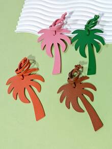 Fashionable And Minimalist Palm Tree & Coconut Tree Themed Keychain, Suitable As Car Decor, Backpack, Shoulder Bag, Crossbody Bag, Handbag Or Travel Bag Pendant. Ideal For Couples, Students And Office Workers For Daily Dates And Holidays, Also Makes A Great Gift For Boyfriends, Girlfriends, Mothers Or For Everyday And Holiday Use. - Multicolor - View 3