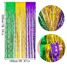 Carnival Party Decorations Colorful Streamers/Decorative Tinsel Curtain, Shiny Rainbow Table Skirt, Themed Decor Tassel, Shiny Rainbow Metallic Foil Tassel Table Skirt - Ideal For Birthday, Wedding, Easy To Peel And Stick - Rain Curtains In Multiple Colors - View 14