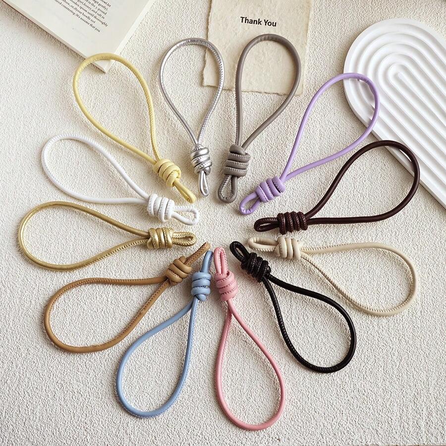 INS Style Leather Rope Pendant Accessories, DIY Doll Doll Keychain, Handmade Braided Rope Phone Wrist Strap - Multicolor - View 1