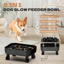 Slow Feeder Dog Bowl With Maze Puzzle Anti Choking Interactive Feeder For Small Medium Dogs Black - Đen - Xem 2