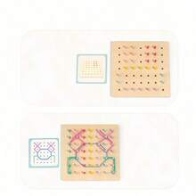 Đồ chơi giáo dục Montessori bảng ghép hình hình học, xếp hình bằng dây chun, đồ chơi toán học bằng gỗ cho giáo dục mầm non. - Nhiều màu - Xem 7