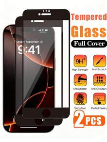 2 Stücke - Hochauflösender gehärteter Glas Bildschirmschutz kompatibel mit iPhone 16 Pro Max, 17 Pro Max, 17 Pro, 17 Air, 16 Pro, 16 Plus, 15 Pro Max, 15 Pro, 15 Plus, 14 Pro Max, 14 Pro, 14 Plus, 13, 12, 11 Pro Max. Hochauflösend, splitterfest, kratzfest (Militärschutz), Vollbildabdeckung, blasenfrei, kompatibel mit Handyhüllen, ideal als Valentinstags-Geschenkschutzessentials für Bildschirm, geeignet für täglichen Schutz, Büro, Zuhause, wasserdicht, stoßfest, sturzfest, kratzfest - Transparent - Übersicht 34