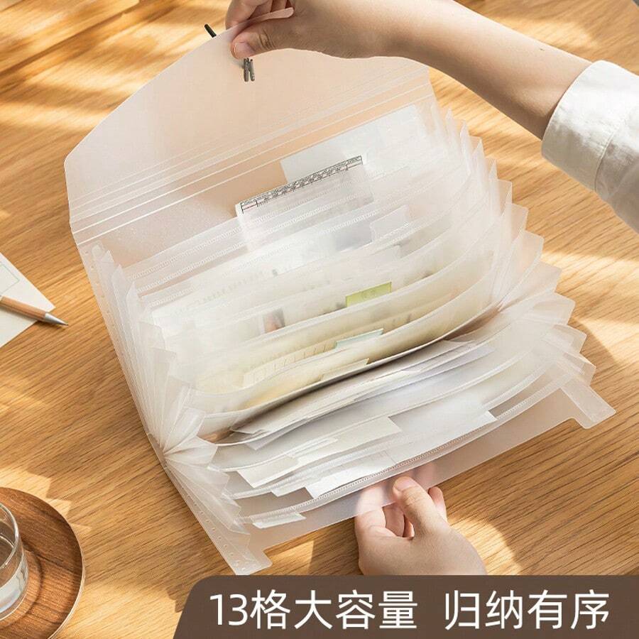 13-Slot Multifunctional PP File Folder With Labels, Simple And Organized - Ticket Organizer - View 1