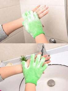 1/2/3/4/8/10 Pairs Double-Sided Exfoliating Bath Gloves, Thick Body Scrub Gloves, Cleaning Tool Suitable For Halloween, Christmas, Thanksgiving Party - Multicolor - View 8