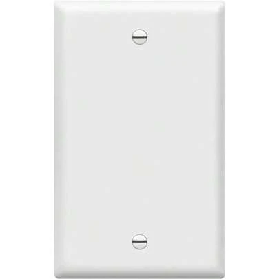 Blank Cover Wall Plate Gloss Finish Standard Size 1-Gang Polycarbonate Thermoplastic White