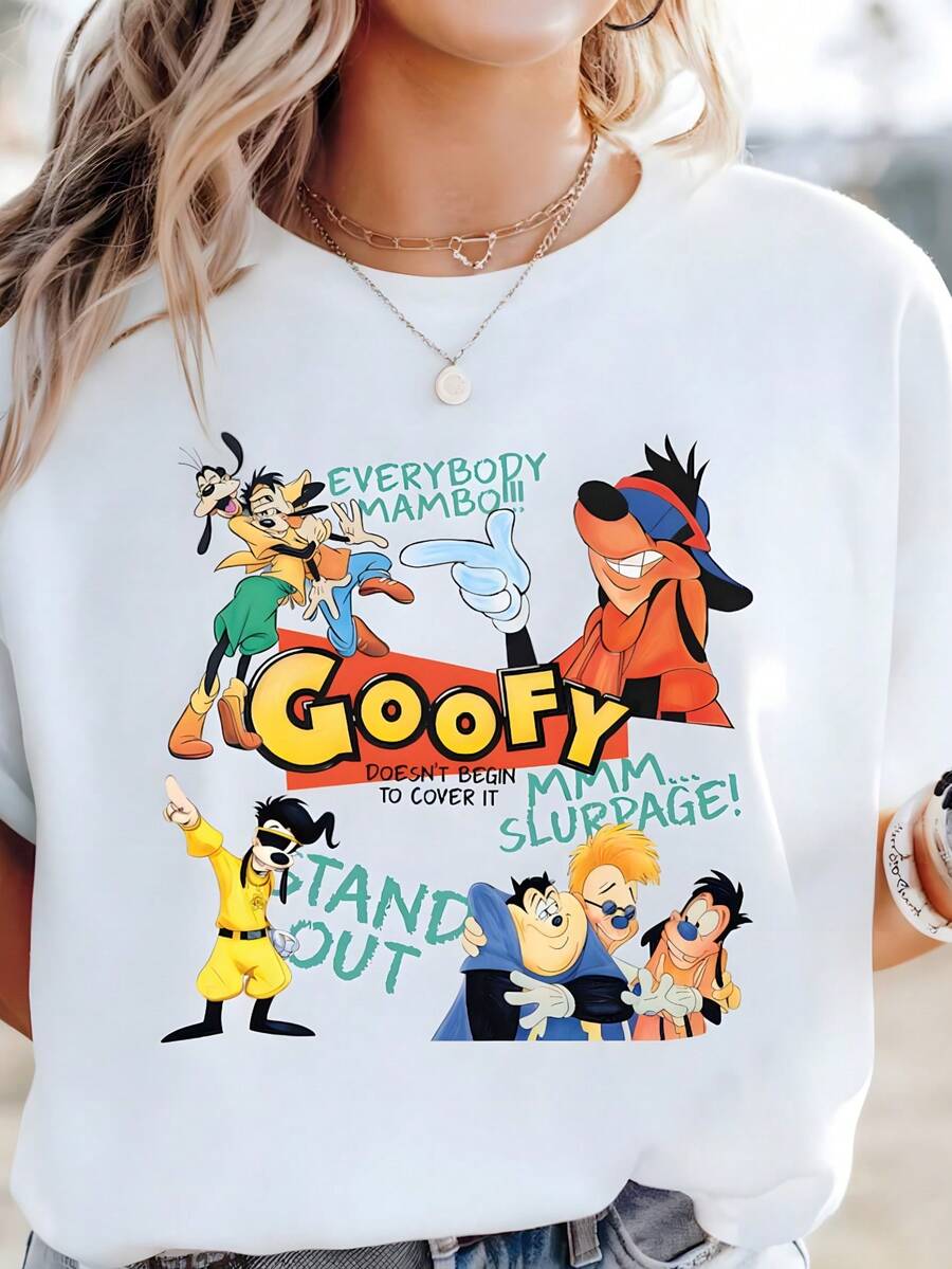 A Goofys Movie Shirt, Max Goof Tee, Bobby Zimmeruski T-Shirt, Everybody Mambo Hoodie, Disneyland Matching Family Vacation Sweatshirt1 - 白色 - 查看 1