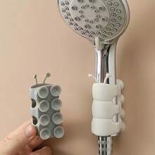 2pcs/1pc Caterpillar-Shaped Shower Head Holder, Universal Suction Cup Shower Head Base Stand, No Need To Drill Holes, Movable And Fixed Base, Shower Accessory. - Multicolor - View 5