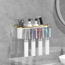 Best-Selling Gold-Plated Toothbrush Holder, Toothpaste Rack, Rinse Cup, Wall-Mounted Toothbrush Cup Holder, Home Use - Multicolor - View 1