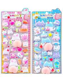 柔软可爱的造型贴纸，创意3D动物装饰贴纸，减压捏捏贴纸，非常适合装饰笔记本、笔记本电脑、水瓶、计划本，也可作为礼物送给朋友，适合生日、节日和庆祝活动。 - 彩色 - 查看 7