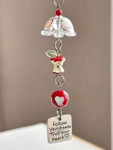 1个手工制作的幸运串珠风铃，青苹果吊坠，相机/手机钥匙扣挂件 - 彩色 - 查看 6