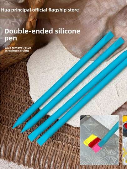 Dual-Headed Integrated Silicone Pen, Nail Art Stamping Plate, Transfer Stamp, Silicone Stamp, Flower, Butterfly, French Manicure Tool