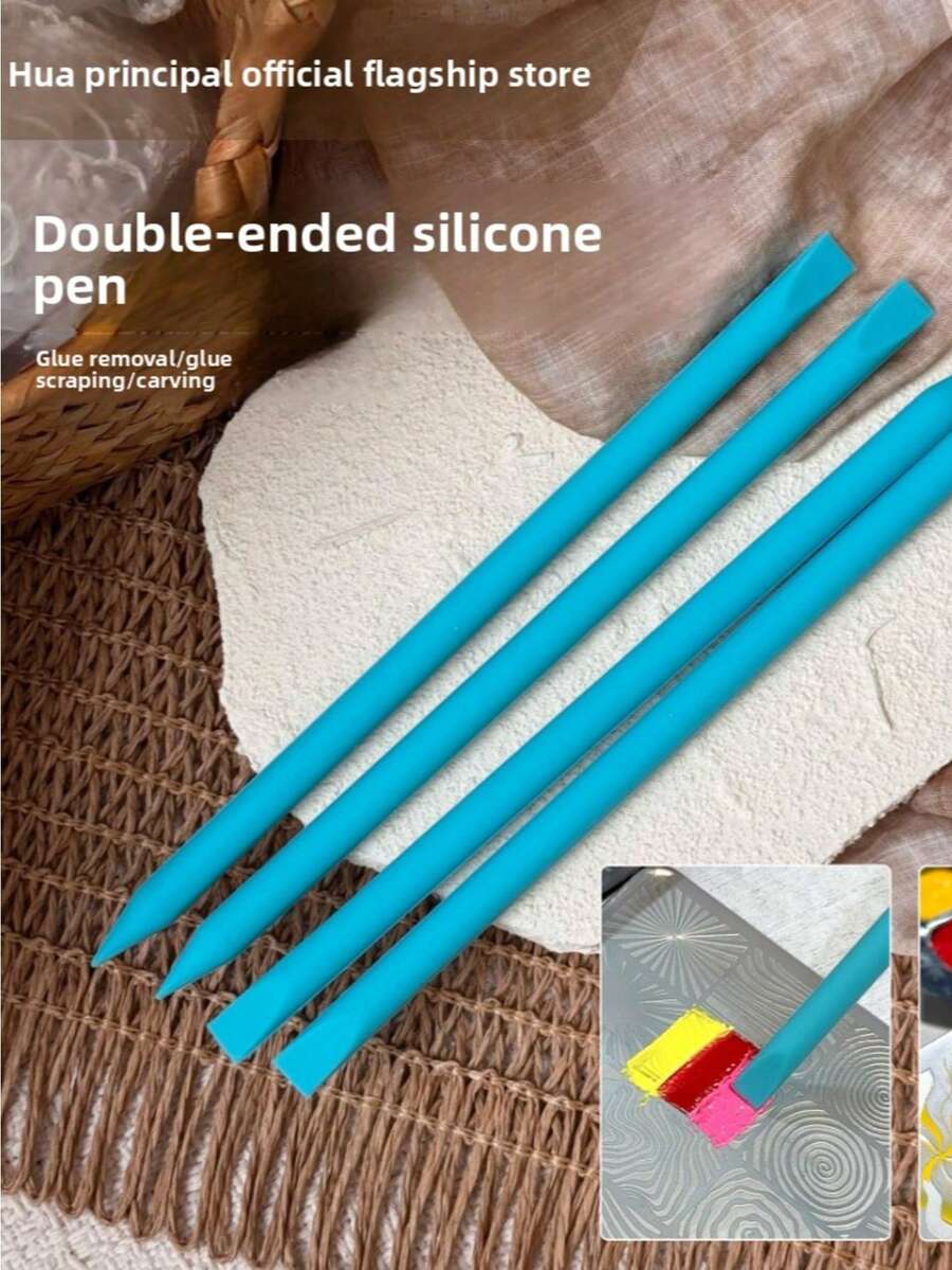 Dual-Headed Integrated Silicone Pen, Nail Art Stamping Plate, Transfer Stamp, Silicone Stamp, Flower, Butterfly, French Manicure Tool - Multicolor - View 1