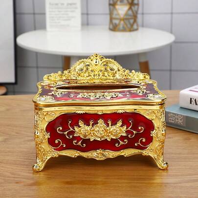 1个欧式纸巾盒，装饰纸巾盒，适用于客厅、卧室，简约纸巾盒，创意茶几纸巾盒