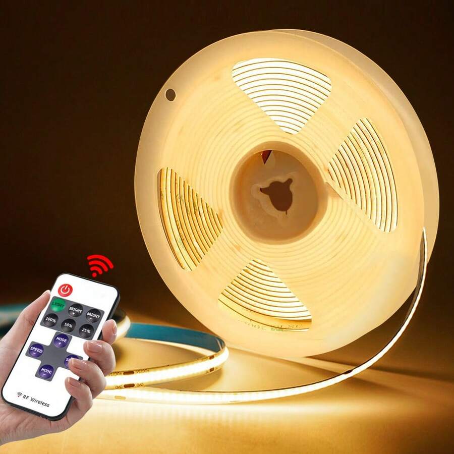 Acosh Neon Lampu Strip LED COB 1m-5m, Ditenagai USB, Kontrol Jarak Jauh, Pilihan Warna Putih Hangat/Putih Dingin, Pemasangan Mudah, Cocok Untuk Kamar Tidur, Lemari Pakaian, Tangga, Rak Sepatu, Dekorasi Kabinet, Lampu LED Kamar Tidur - beraneka warna - View 1