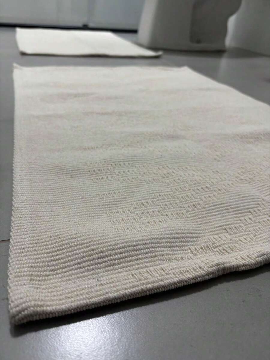 Kit tapete algodão 3 peças, Grosso e macio. 2 tapetes + 1 passadeira. Pode ser lavado na máquina! - 03Peças Dalas cru - Visão 1