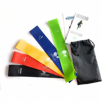 GOODFORYOU Bandas De Resistencia Elásticas con 5 Niveles Ejercicios Cintas Elasticas Fitness de Látex Natural, Bandas Elasticas Musculacion para para Yoga, Pilates, Crossfit, Estiramientos