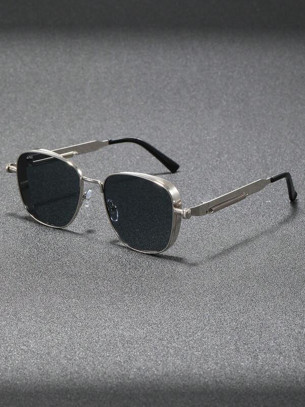 1-2pcs Men Metal Geometric Superior Quality Luxury Never Outdated Fashion Glasses For Fishing Boating Summer Holiday Gift Outdoor Casual Activities Vacation Outfits Street-Photography Accessories