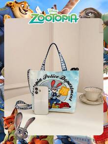 Disney 1 Pc Officially Licensed Zootopia Pattern Wash Bag, Women's Cute Cartoon Handbag , Adjustable Shoulder Strap Crossbody Bag,For Women/Girls/Students,Ideal For Daily Use,Casual Outings, Shopping Toiletries Bag Travel Toiletry Bag Shower Bag Waterproof Bag Large Capacity Packing Cubes Travel Essentials For Women Travel Must Haves Bags For Traveling Holiday Essential - Multicolor - View 5