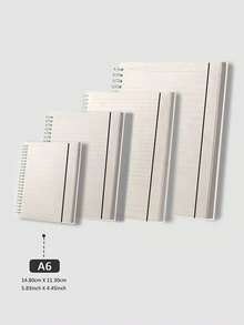 1本PP封面金属螺旋笔记本，80-160页，A6/A5/B5/A4尺寸，横线/空白内页，简约设计，便携防水，适合学生、商务人士、返校季、学习用品、办公用品。 - 米色 - 查看 15