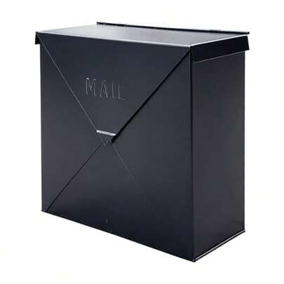 NACH Mailboxes For Outside Wall Mount 10 X 10 X 4 Inch Black Mailbox Waterproof Mailboxes For Outside -  Style Mail Box