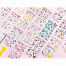 1pc New Japanese Anime Cute And Attractive Cartoon Peripheral Stickers, Fun Stickers With High Beauty And Cuteness, Dopamine Girl Heart High Beauty Stickers - Multicolor - View 2