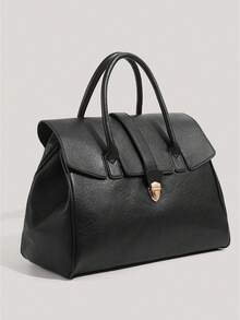 2025新款时尚多功能简约高端女士手提包 - 大容量笔记本电脑包，休闲优雅风格，适合工作通勤、购物、旅行和商务出行 - 黑色 - 查看 4