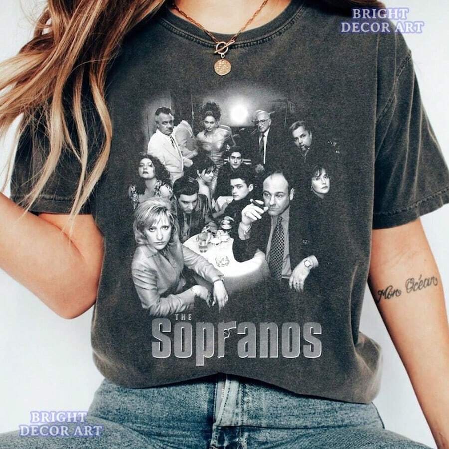Family Vintage Shirt, Tony Sopranos Shirt, Mafia Crime Movie Fan Gift, Dad Birthday Pre - màu đen - Xem 1