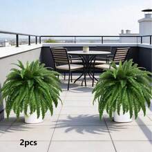 1/2/3 cây dương xỉ Boston giả cỡ lớn, cây xanh giả ngoại cỡ 34 inch, trang trí cây xanh ngoài trời cho nhà cửa, văn phòng, sân vườn, hiên nhà, nhà kho, đám cưới, các ngày lễ (Lễ Phục Sinh, Ngày của Mẹ, Ngày Thánh Patrick), mùa xuân/hè. - màu xanh lá - Xem 4