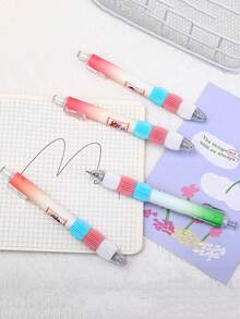 2支装黑色中性笔 - 猫狗图案口袋笔，书写流畅，适用于办公、学习和签名，按压式圆珠笔，可爱小猫小狗考试文具，缓解压力，返校季礼物，节日礼物 - 彩色 - 查看 10