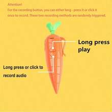 1pc Carrot-Shaped Novelty Pen With Recording Function, Unique Gift, Back To School - Multicolor - View 9