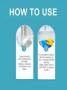 jakehoe 冰箱清洁剂和除臭剂 - 适用于食品接触表面，适用于冰箱内部所有表面，从塑料抽屉到玻璃搁板，温和不伤表面 - 彩色 - 查看 7