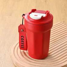 1pc Stainless Steel Vacuum Insulated Coffee Bottle, High-Quality Portable Tumbler Cup For Car, Suitable For Outdoor Camping, Travel, Sports, Fitness, Large Capacity & Leak-Proof