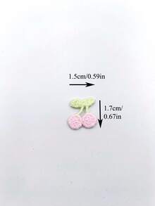 12 件/36 件服装装饰手工缝制绣花补丁 DIY 樱桃面料贴花配饰适用于服装、发饰、工艺品 - 彩色 - 查看 6