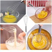 1pc Heat-Resistant Non-Stick Stainless Steel Whisk, Suitable For Cooking, Baking And Mixing, Manual Operation Without Electricity - Silver - View 11