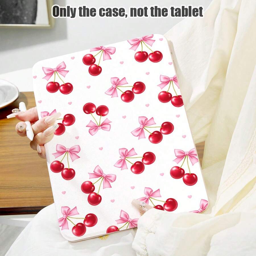 Cherry 1pc PU Leather Case With Stand, Pen Slot, 720 Degree Rotating Holder, Auto Sleep/Wake Function, Compatible With Honor Pad 8/9/10, Honor GT 11.5inch/X7/X8A/X9/X8Pro/X9Pro/V9/V8 Pro, Matepad 11 Inch 2023/2022, Matepad 11.5 (2026), Redmi, OPPO, VIVO, Apple IPad 10th Generation/IPad 11 2025 (A16), And More - Multicolor - View 1