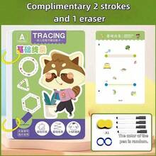 36页可重复使用练习本 - 4支笔+橡皮擦，可擦贴纸，适合儿童绘画和练字，新年和圣诞节礼物（配件款式和颜色随机） - 彩色 - 查看 8