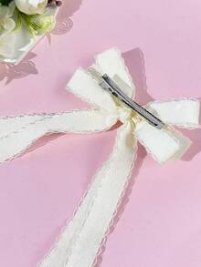 1个女士时尚蕾丝蝴蝶结发夹，甜美可爱的蝴蝶结发饰，适合日常通勤、节日聚会、生日派对、观光、摄影等各种场合。送给闺蜜的绝佳礼物。 - 彩色 - 查看 8