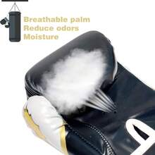 Guantes de boxeo para niños y niñas, jóvenes de 5 a 12 años de edad, guantes de boxeo de entrenamiento para saco de boxeo de kickboxing Muay Thai - Negro - - Ver 4