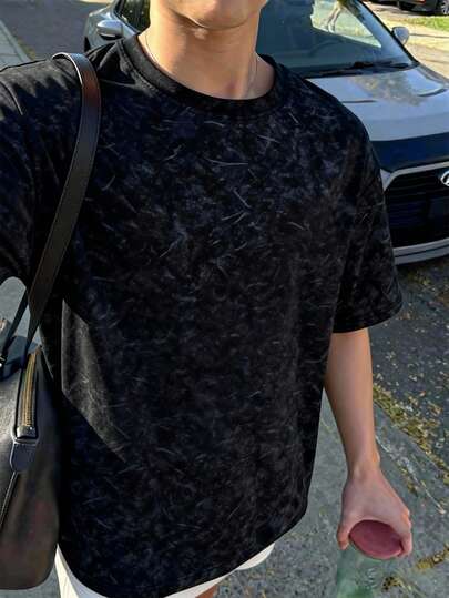 1pc Boys' Loose Fit Snowflake Pattern Round Neck T-Shirt, Soft & Comfortable Fabric, Lightweight Suitable For Spring/Summer Casual Wear, Hangouts And Outdoor Activities