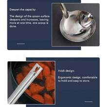 Separador de aceite de acero inoxidable, cucharón de sopa, separador de grasa para salsa, 12 pulgadas, separador de grasa, separador de grasa, cuchara de filtro de aceite para cocina, colador de sopa,40903764 - Multicolor - Ver 6