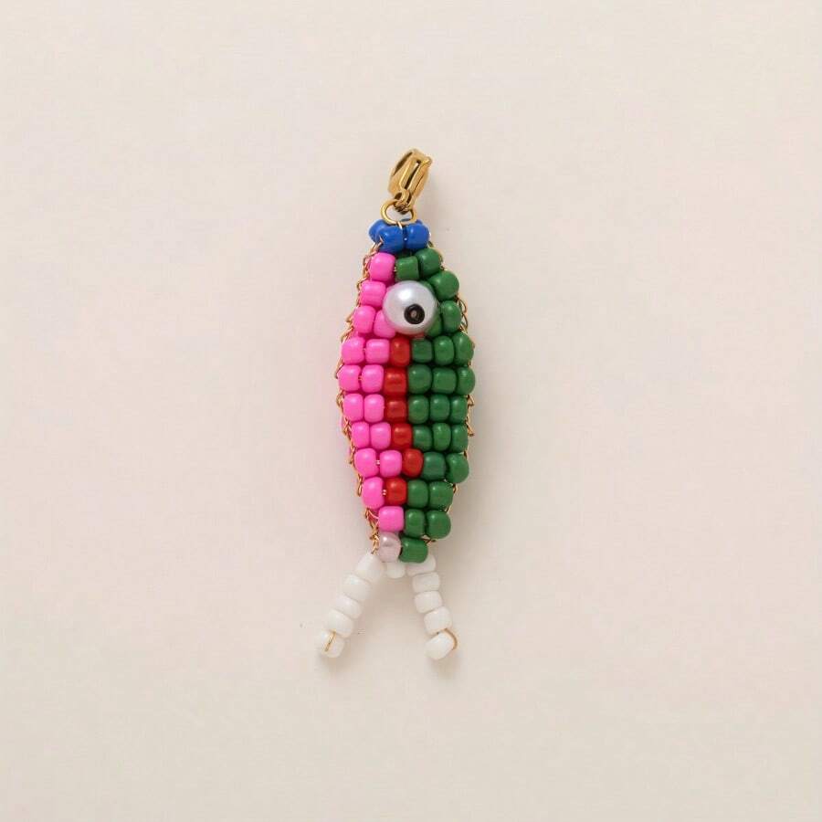1pc Bohemian Style Colorful Beaded Small Fish Pendant |   Copper Plated Gold Plated, Suitable For Fashion Accessories Of Jewelry, Ideal For Daily, Party, And Vacation Occasions, For Teenager., For Teenager - 風格小魚 4 - 查看 1