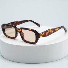 1副女士复古长方形小框简约时尚眼镜，适合旅行、休闲、派对、海滩、日常佩戴 - 彩色 - 查看 12