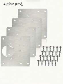1/4/10pcs Heavy Duty Stainless Steel Cabinet Hinges Repair Kit, Includes Screws - Adjustable Door Hinges Brackets, Suitable For Bathroom, Wardrobe Doors - Easy Installation - Multicolor - View 12