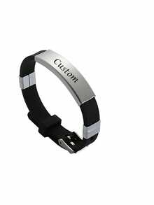 Customizable New Stainless Steel-Silicone Wristband | Waterproof, Sweatproof & Stylish Sports Band - Multicolor - View 15