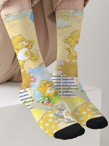 CARE BEARS 爱心熊 1 双装 女士爱心熊四季个性化袜子，360° 数码印花，图案包括趣味十足的快乐熊、许愿熊、心形快乐熊、天使熊、暴躁熊等长袜，时尚简约，适合日常穿着，也是毕业季和生日送给情侣的理想礼物。 - 彩色 - 查看 7