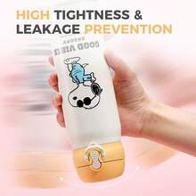 Miniso Cute Snoopy Insulated Cup With Pop-Up Lid - 450ml Thermal Tumbler For Hot & Cold Drinks, Beach Diary Series - Yellow - View 5